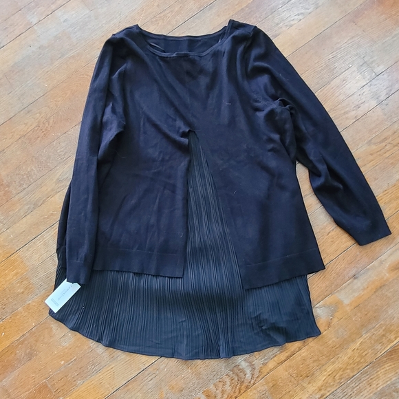 Charter Club 2X Black Layered Look Sweater Top NWT - Picture 3 of 15